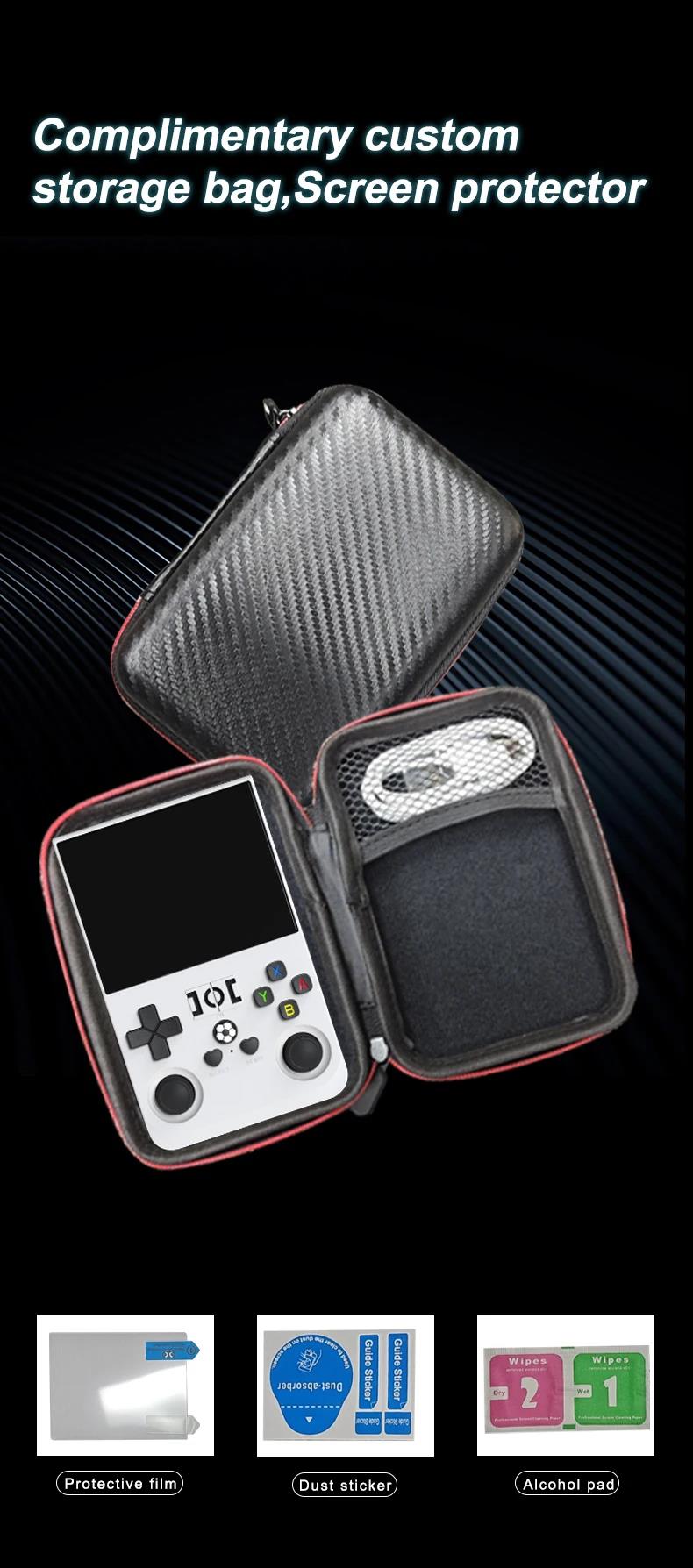 2025 Upgrade R36Pro Retro Handheld Game Console with 64GBuilt-in 18000+ Classic Games, Portable Video Gaming Console Linux System 4.0 Inch IPS Screen, 4000mAh Rechargeable Battery-Black