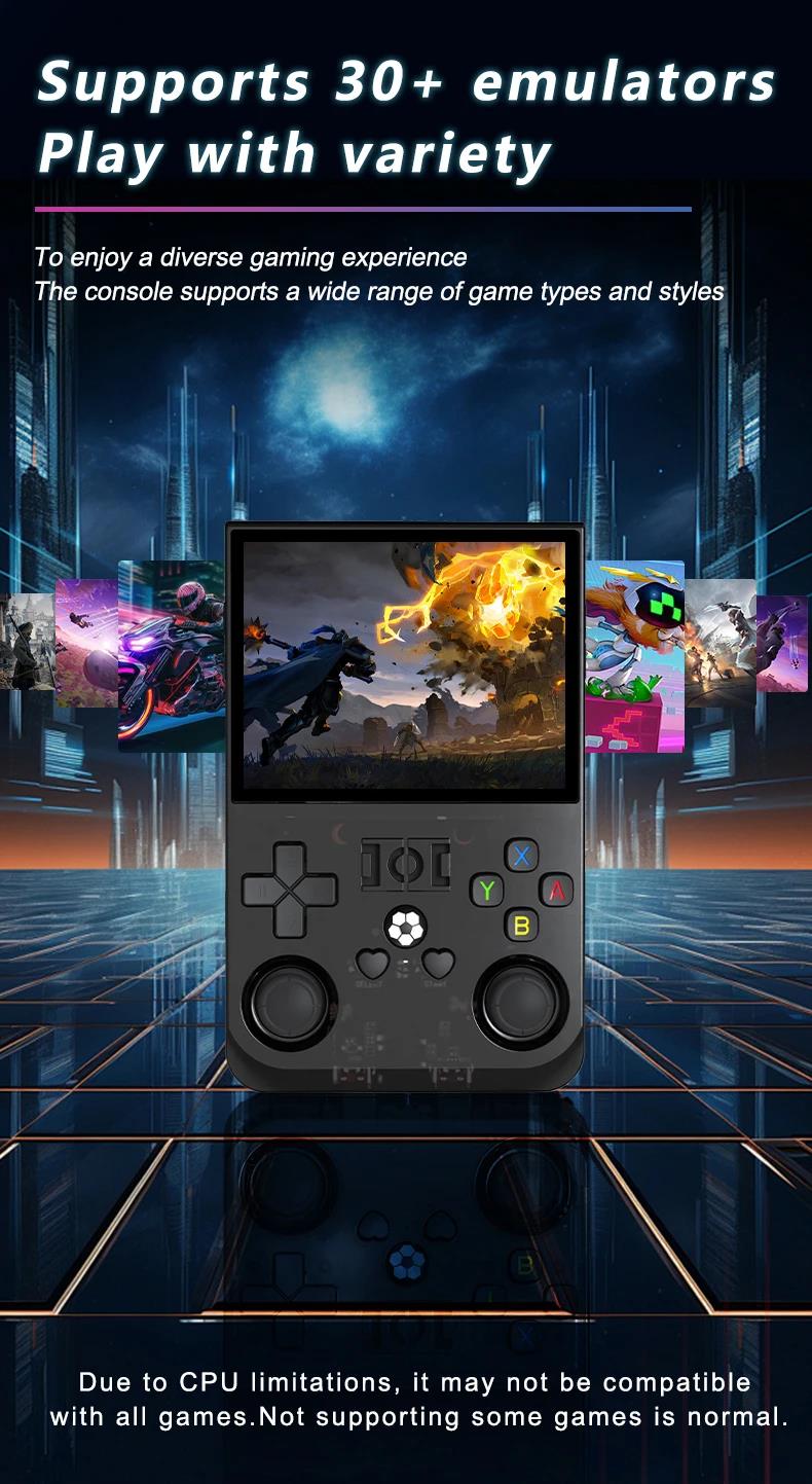 2025 Upgrade R36Pro Retro Handheld Game Console with 64GBuilt-in 18000+ Classic Games, Portable Video Gaming Console Linux System 4.0 Inch IPS Screen, 4000mAh Rechargeable Battery-Black