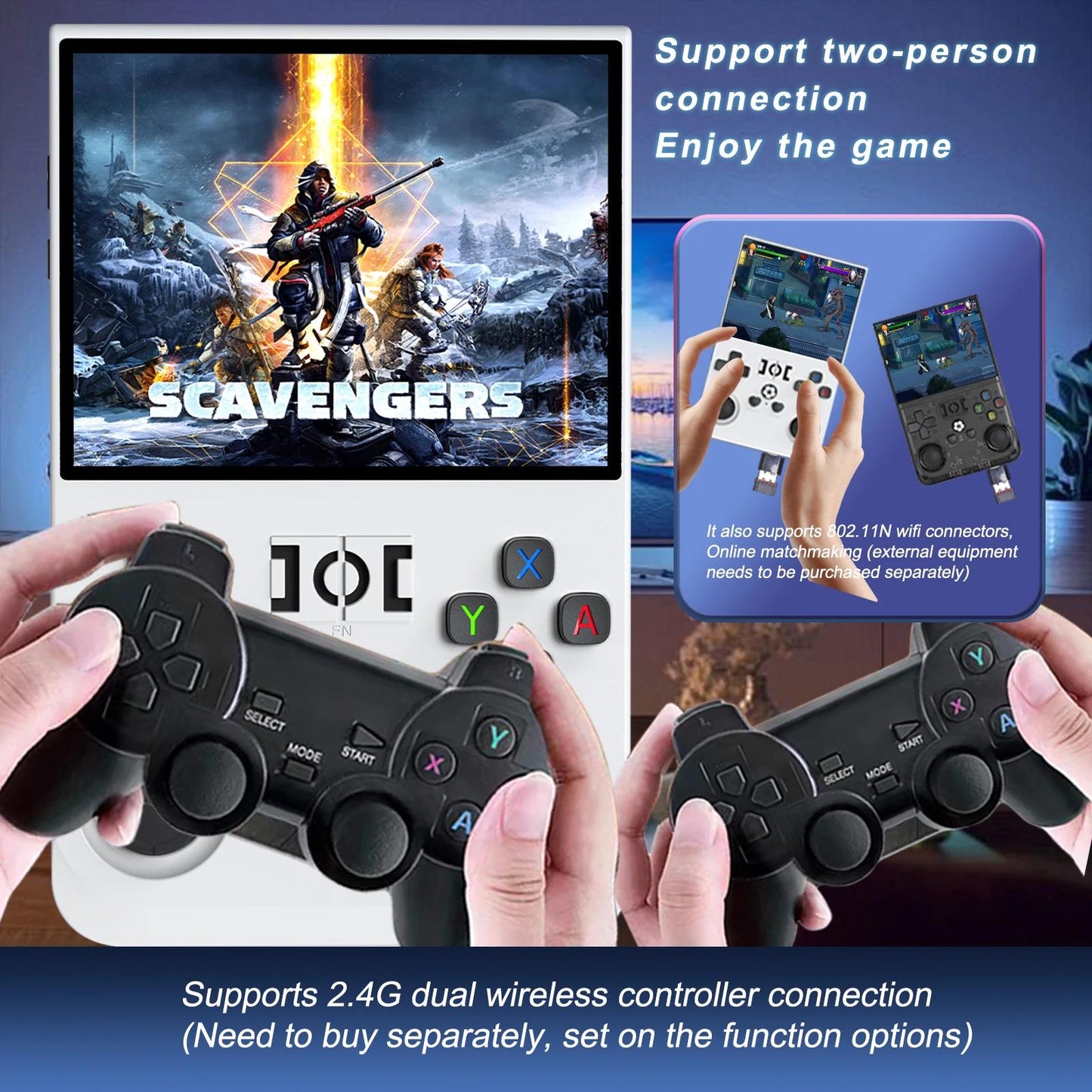 2025 Upgrade R36Pro Retro Handheld Game Console with 64GBuilt-in 18000+ Classic Games, Portable Video Gaming Console Linux System 4.0 Inch IPS Screen, 4000mAh Rechargeable Battery-Black