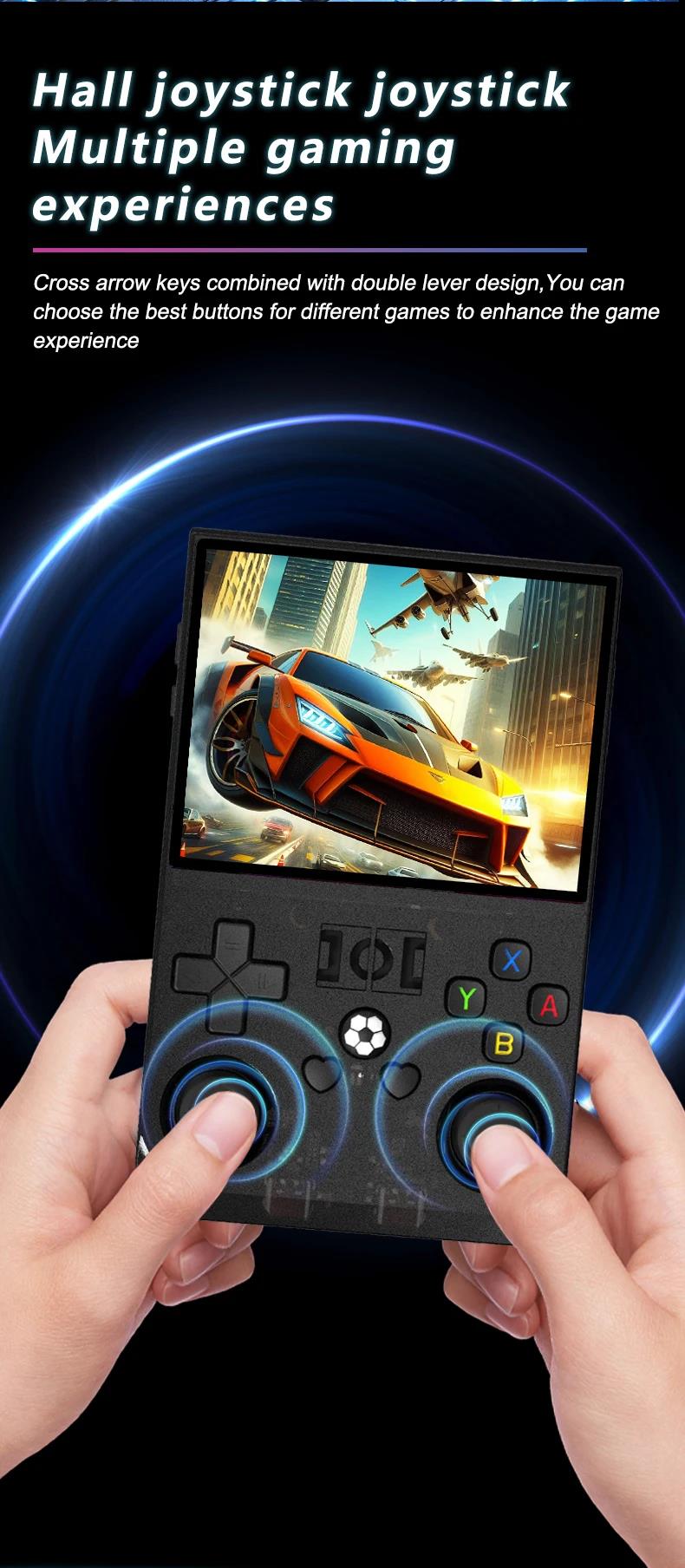2025 Upgrade R36Pro Retro Handheld Game Console with 64GBuilt-in 18000+ Classic Games, Portable Video Gaming Console Linux System 4.0 Inch IPS Screen, 4000mAh Rechargeable Battery-Black