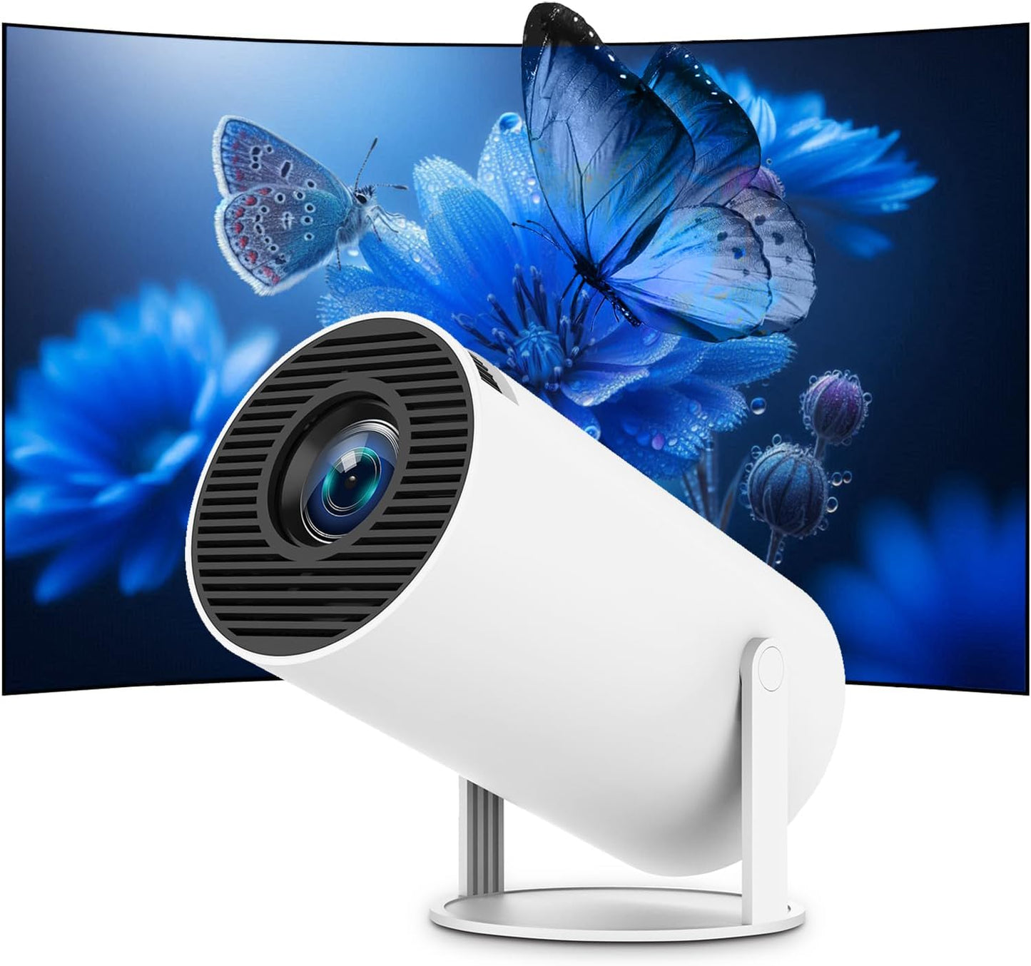 A4R Smart 4K Projector: 12000 Lumens, Native 1080P (Supports 4K), Android 13, 180° Rotation, Auto/Manual Focus, Dual-Band Wi-Fi 6, Bluetooth 5.2 - Your Ultimate Portable Movie Projector