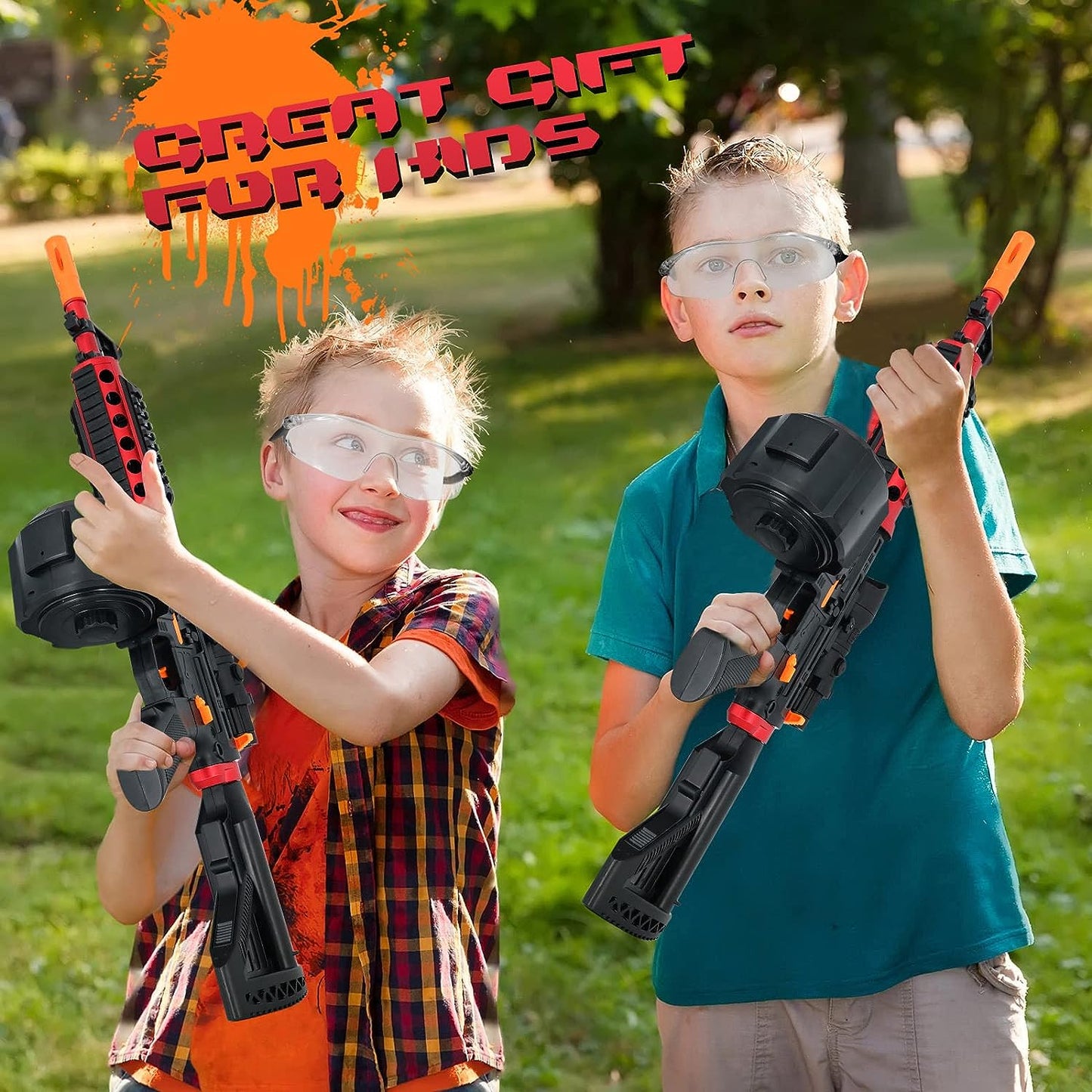 A4R M416 Electric Toy Gun - High-Speed Gel Ball Blaster with Drum Magazine, 80ft Range, Rechargeable Battery & Accessories - Perfect for Outdoor Play & Gifts