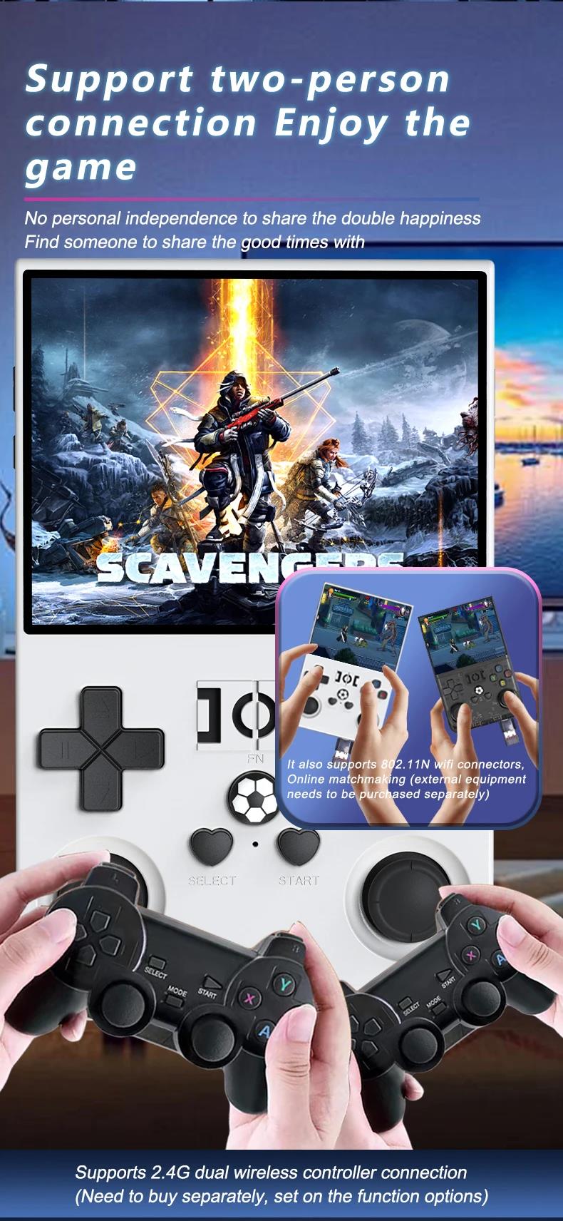2025 Upgrade R36Pro Retro Handheld Game Console with 64GBuilt-in 18000+ Classic Games, Portable Video Gaming Console Linux System 4.0 Inch IPS Screen, 4000mAh Rechargeable Battery-Black