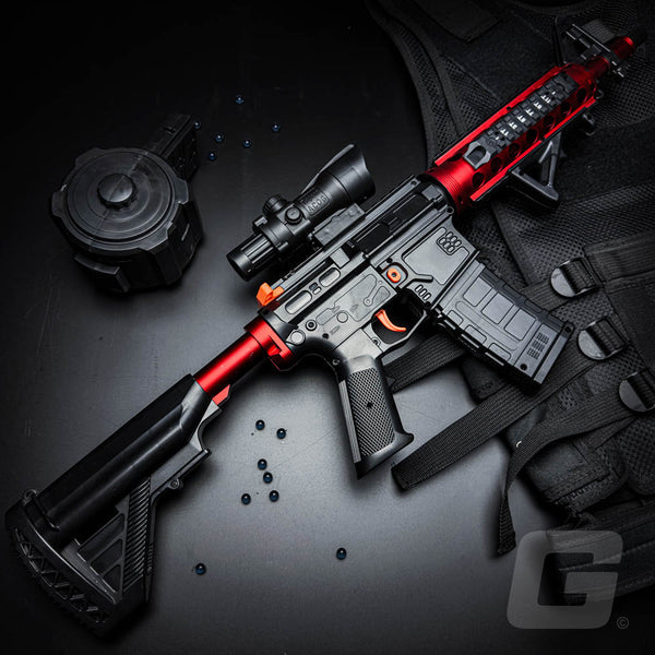 A4R M416 Electric Toy Gun - High-Speed Gel Ball Blaster with Drum Magazine, 80ft Range, Rechargeable Battery & Accessories - Perfect for Outdoor Play & Gifts